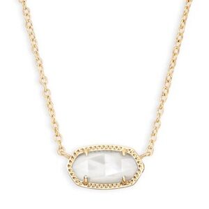 New Kendra Scott Elisa Pendant Necklace Gold Ivory Mother Of Pearl